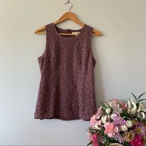 Dusty lavender Banana Republic lace tank